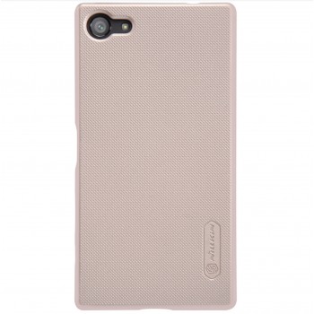 Xperia Z5 Compact dėklas auksinis "Nillkin" Frosted Shield + plėvelė